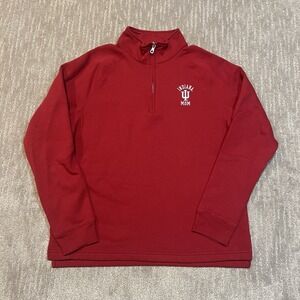 Indiana Women's Small Hoosiers "MOM" red quarter-zip pullover